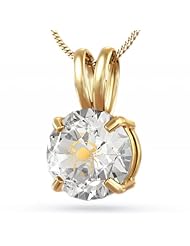 14kt Gold Cancer Necklace: Zodiac Necklace with Inscriptions of 24kt Gold on CZ