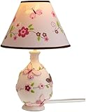 Carter's Butterfly Flowers Lamp Base And Shade, Pink/Choc, 10 X 17 X 7"