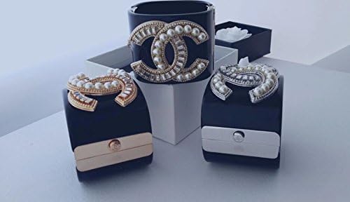 Women's Fashion Jewelry Korean Style Steel Plastic Big Cuff/ Bracelet with Different Options (black gold crystal and pearl)