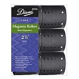 Diane Magnetic Roller, Black, 2-1/2 Inch , 6 Count
