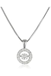 Dancing Diamond Circle Pendant Necklace (1/3cttw, I-J Color, I2-I3 Clarity), 18" + 2" extender