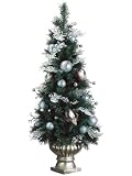 3.5′ Icy Pine Pre-Decorated Potted Artificial Christmas Tree – Unlit