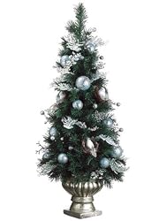 3.5' Icy Pine Pre-Decorated Potted Artificial Christmas Tree - Unlit
