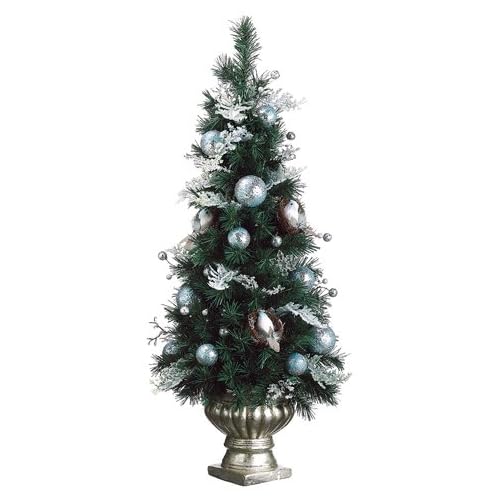 3 1/2 ft silver decorated trees pictures