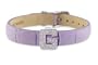 Diamond Clip On Initial letter "G" with Purple Leather Bracelet