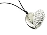 DAZZLE Clé USB Flashdrive Memory stick en forme de coeur de couleur Argent et avec des cristaux Swarovski 4G0 GB