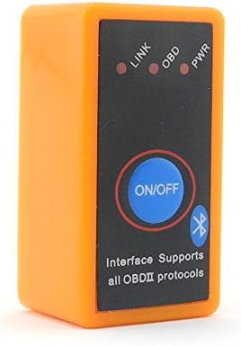 iSaddle Power Switch Super Mini V1.5 OBD2 OBD-II Bluetooth CAN-BUS Auto Diagnostic Tool with ON/OFF Switch Button for Windows and Android Torque (Orange Color)
