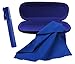 Eyeglasses Case Set, Includes Eyeglass Case, Eyeglass Cleaner Spray, and Microfiber Cloth, Great for All Eyewear and Sunglasses, Blue, By OptiPlix