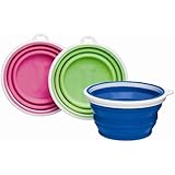 Bamboo Silicone Pop-Up Travel Bowl, 1-Cup, Colors Vary