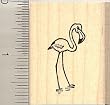 Small Flamingo Rubber Stamp - Wood Mounted