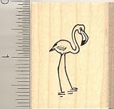 Small Flamingo Rubber Stamp - Wood Mounted
