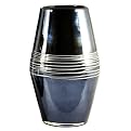 Luster Hour Glass Vase- Black with White Accent