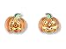 Halloween Jack O Lantern Pumpkin Enamel & Stering Post Earrings