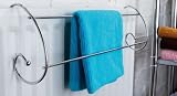 CHROME RADIATOR RAIL CLOTHES CURVED TOWEL AIRER DRYER