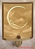 MERMAID AND MOON - CURVED PORCELAIN NIGHT LIGHT DESIGNED BY DAVID DELMARE