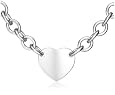 Sterling Silver Heart Tag Necklace, 18"