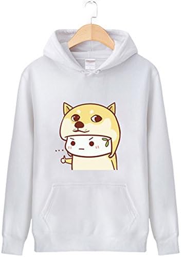 Ilucky New Brand Autumn Men's Hoodies Emoticons Doge Fleece Outwear No 14 (M(170-175cm), white 1)