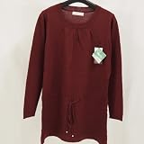 「Chocolat Rich ショコラリッチ イタリー糸使用 裾ケーブルデザイン ニットチュニック ワイン M～Lサイズ」の画像