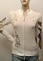 Ed Hardy by Audigier Lady Sweater Love Kills Zip Studs