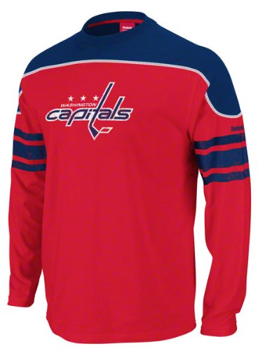 Washington Capitals Red Shootout Team Jersey Long Sleeve T-Shirt