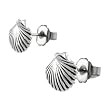 Sterling Silver Clam Shell Stud Earrings