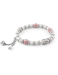 Lauren G Adams Girls Rhodium Bead Bracelet with White Enamel & Pave
