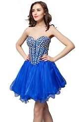 Girls Crystal Beaded Crystals Sweetheart Organza/Satin/Tulle/Knit Prom Dress/Party Dress/Mini Dress 