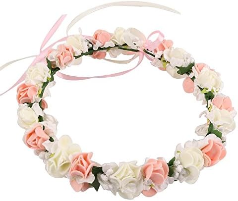 Longam12 Flower Crown Wedding Hair Wreath Floral Headband Garland