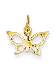 14k Yellow Gold Butterfly Pendant. Metal Wt- 0.46g