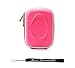 EVA Magenta Durable Slim Protective Storage Cover Cube Carrying Case with Internal Mesh Pocket with Carabiner clip for Sony Cyber-Shot DSC-H55 DSC-H70 DSC-HX7V DSC-HX9V DSC-T99 DSC-T110 DSC-TX5 DSC-TX9 DSC-TX10 DSC Cybershot Point and Shoot Digital Camera + Includes eBigValue Determination Hand Strap Key Chain