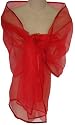 Sheer Red Organza Evening Wrap Shawl for Prom Wedding Bride