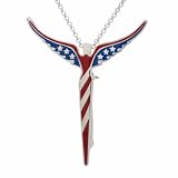 Lavaggi Sterling Silver Large American Angel Pin and Pendant Necklace , 18