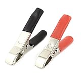 uxcell ワニ口クリップ　カーバッテリー　テストクランプ　絶縁ブーツ　レッド　ブラック