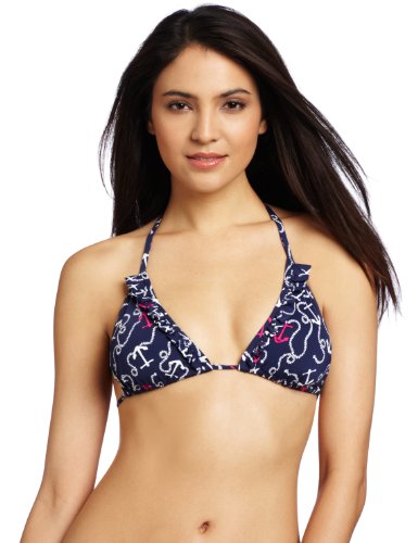 Lilly Pulitzer Women's Boardwalk Ruffles Bikini Top, Bright Navy Mate, Small