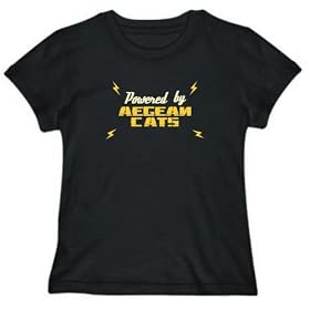 Buy T-Shirt Ladies Black POWERED BY Aegean Cats Cats by TopExpressions