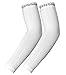 Zensah Compression Arm Sleeves - Made in USA, Thermal Arm Warmers for Cycling and Running with UV Sun Protection (White, Small/Medium)