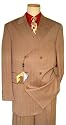 Steve Harvey Pebble with Rust Pinstripes Super 120's Wool Vested Wideleg Suit By Zanetti