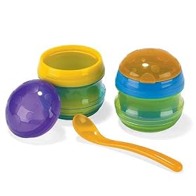 Sassy Insulated Feeding Pots with Spoon