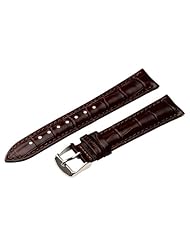 14mm Brown Classic Croco Grain Leather Watch Band Strap (Quick Release Pins!) with Stainless Steel Buckle - Fits All Watches!!!