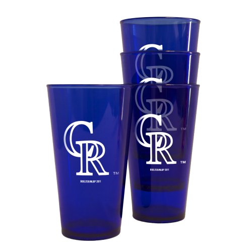 MLB Colorado Rockies 16-Ounce Colored Plastic Pints (4 Pack)