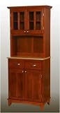 Home Styles Cottage Oak Server with Natural Wood Top & Hutch 29.25x16x72-in..