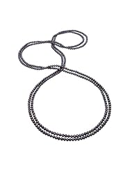 100" 5.5-6mm Endless Black Freshwater Pearl Necklace, Free Shipping and Gift Box