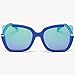 Supertrip Womens Fashion Oversized Round Square Plastic Vintage Cut-Out Flash Mirror Lens Cat Eye Sunglasses Color Blue/Blue-Green