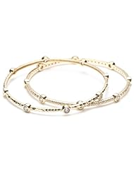 Freida Rothman Belargo Jewelry "Classics" Collection Gold Classic Set of 2 Stackable Starry Night Bangle Bracelets