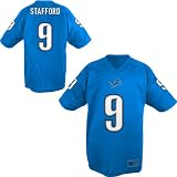 NFL Boys' Detroit Lions Mathew Stafford High Performance Name And Number Tee (Royal Blue, Medium)