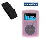 Durable Flexible Pink Silicone Skin Case + Adjustable Sports Armband For SanDisk Sansa Clip