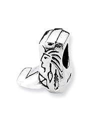 Sterling Silver Lucky Cowboy Boot Charm Bead Fits Pandora Chamilia Biagi Bracelet