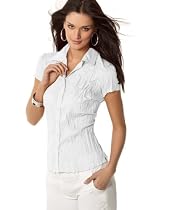 Style&co. Cap-Sleeve Crinkle Shirt