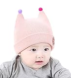 ベビー 帽子 可愛い キッズ キャップ 秋冬 ユニセックス 新生児 ニット帽子 出産祝い お誕生日 ギフト - ピンク
