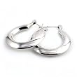 Sterling Silver Plain Hoop Earrings - Size: 31mm